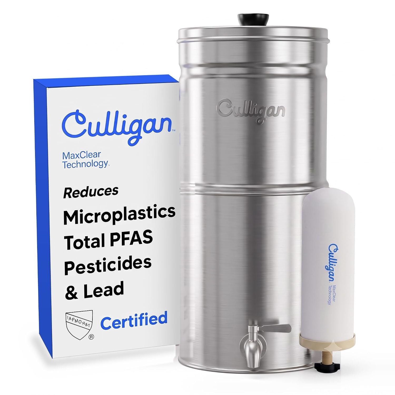 Culligan MaxClear Gravity Water Filter System – Microplastics, Lead & PFAS