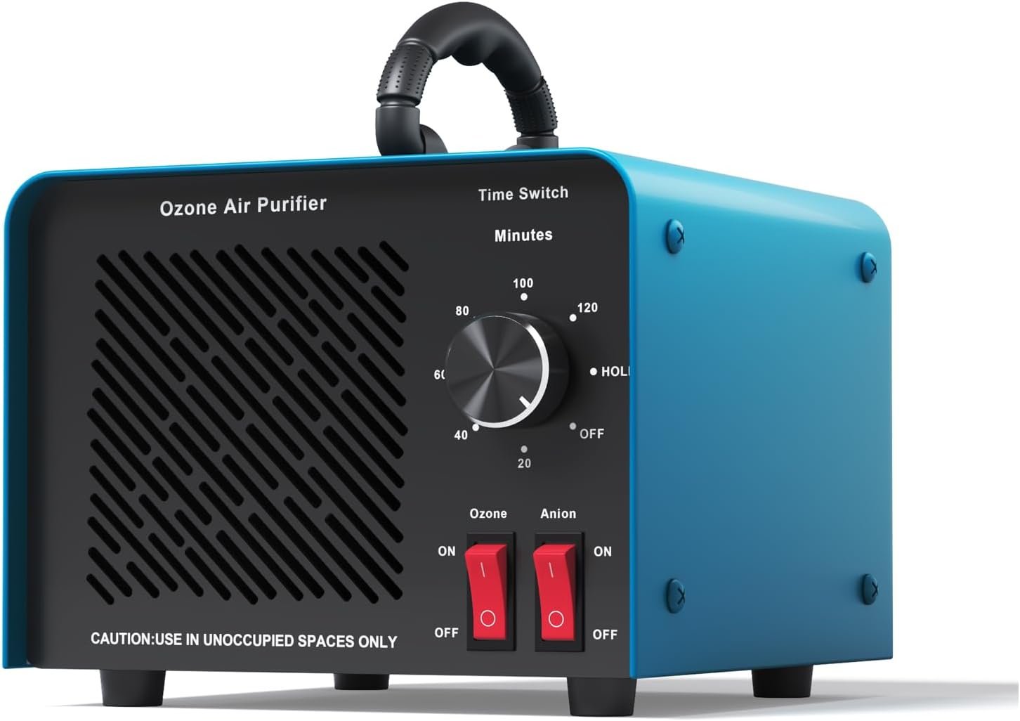 120,000mg/h 0zone Generator High Capacity Ozone Machine & 1 Billion Negative Ion Air Purifier for Home, Car, Pet Odor Removal, O3 Odor Eliminator up to 2,500 Sq. Ft.(Blue)