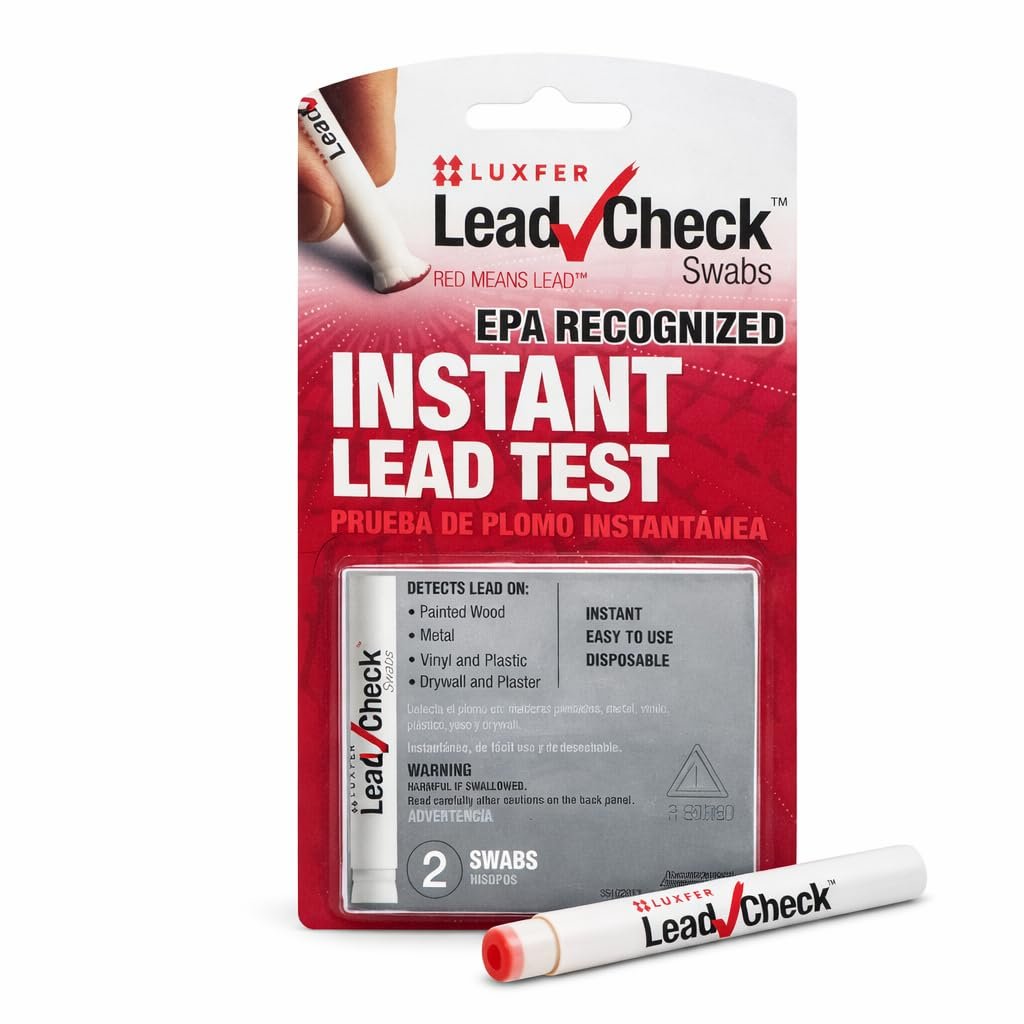 Luxfer LeadCheck Lead Test Swabs 2 Pack – Instant Surface Lead Detection Kit for Paint, Dust & Metal, EPA Recognized DIY Testing Swabs (Pack of 6 Blister Packs – 12 Swabs Total)