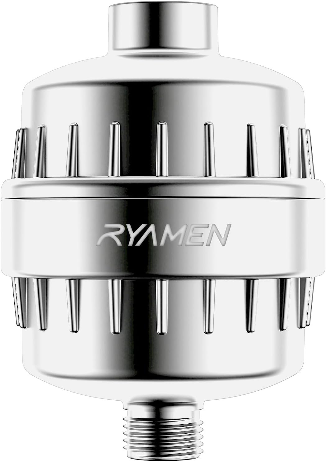 Ryamen Heavy Duty Shower Filter, Shower Water Filter, 99% REMOVAL Shower Head Filter for Hard Water, Heavy Metals, Chlorine (1 Cartridge, Silver)