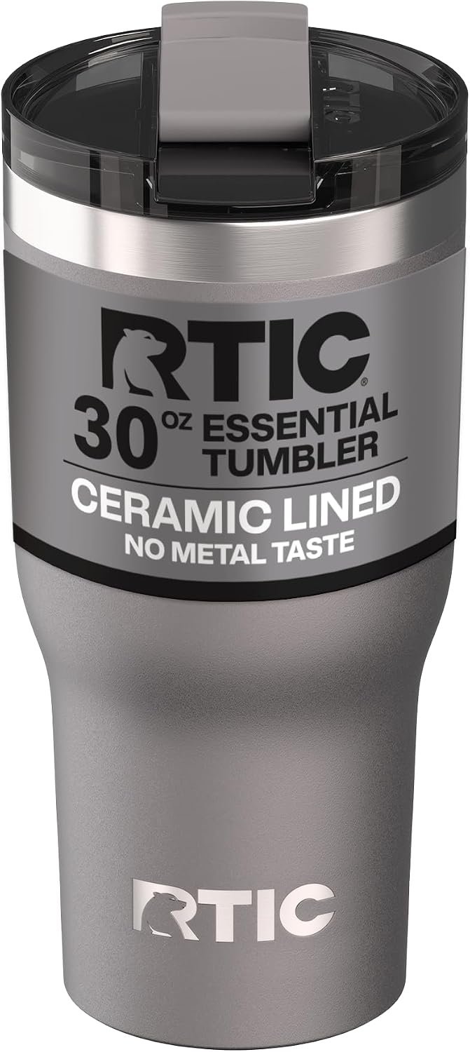 RTIC 30oz Essential Tumbler with Lid, Ceramic Lined, Graphite