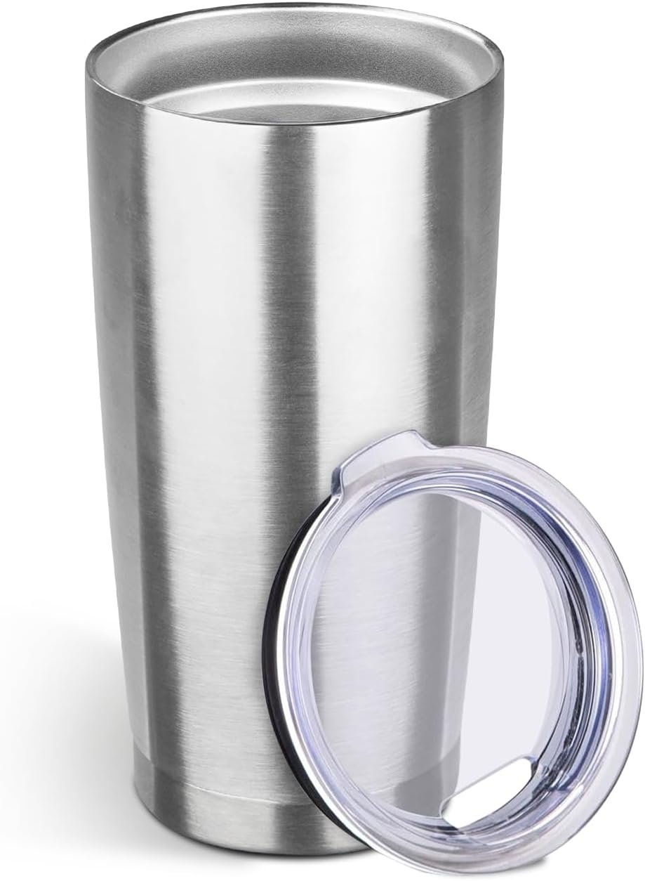 StarSpeed 20oz Stainless Steel Travel Coffee Tumbler,Silver