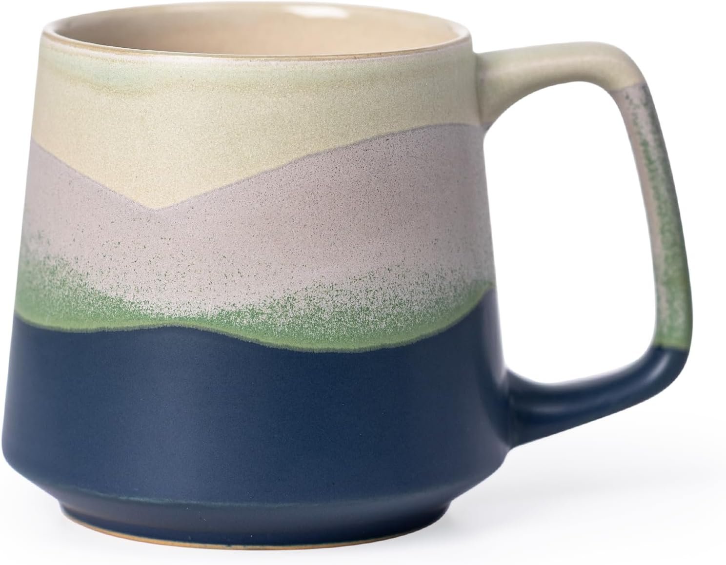 14.5oz Kiln-Change Mountain Ceramic Coffee Mug, 1340℃ High-Fire Unique Glaze Mug – Lead-Free, Microwave Safe, Gift for Coffee/Tea Lovers & Friends