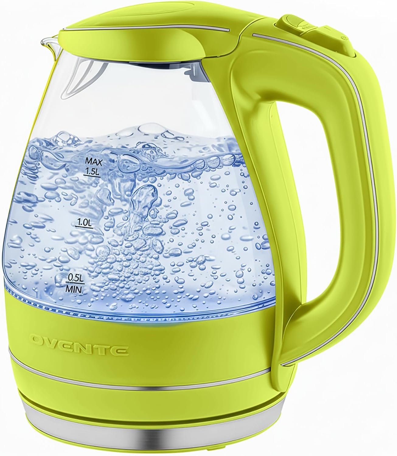 OVENTE 1.5L Glass Electric Kettle Water Boiler, Green KG83G