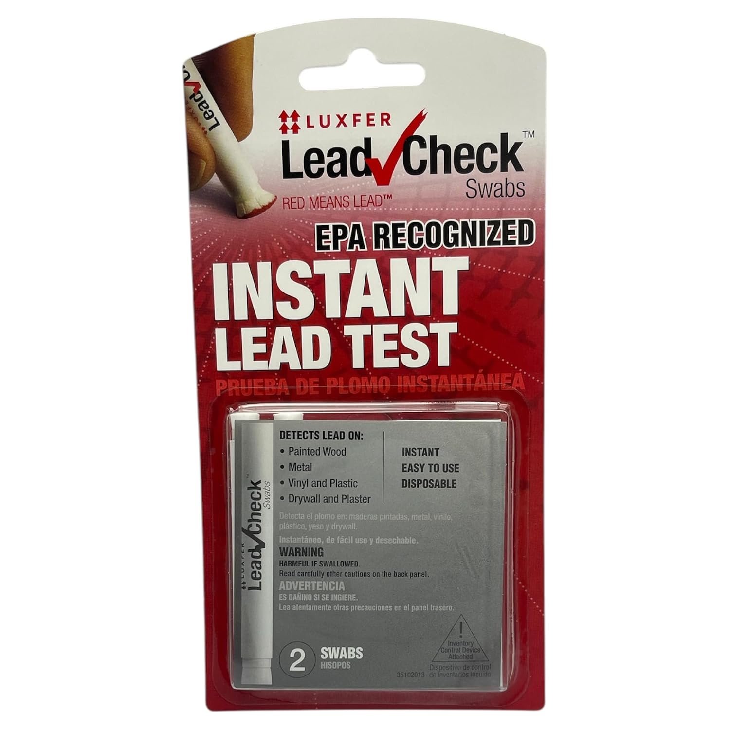 Lead Check Swabs, Instant Lead Test, 2 Swab Blister Pack
