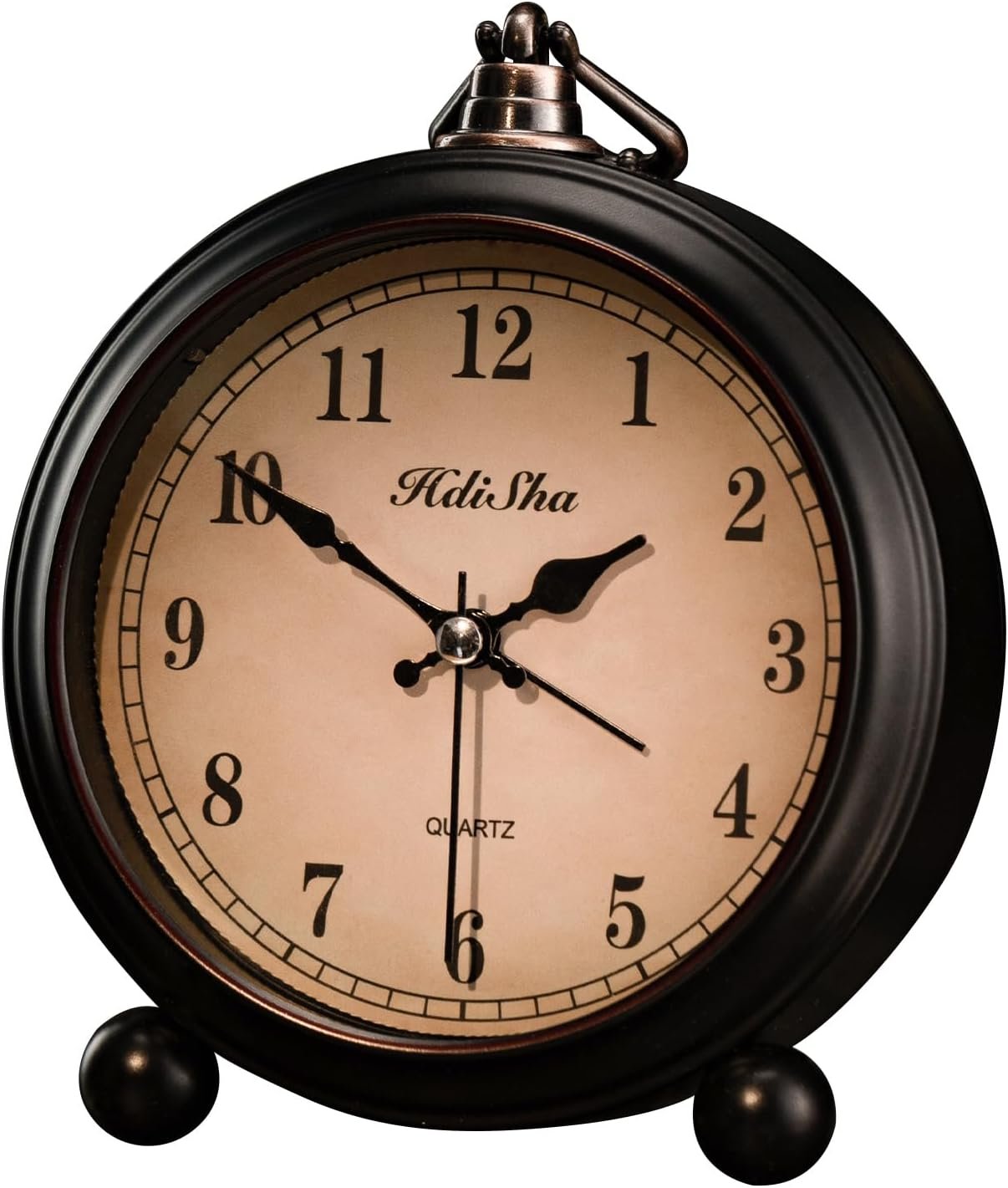 Vintage Alarm Clock, 5″ Silent Non Ticking Snooze Analog Small Clock