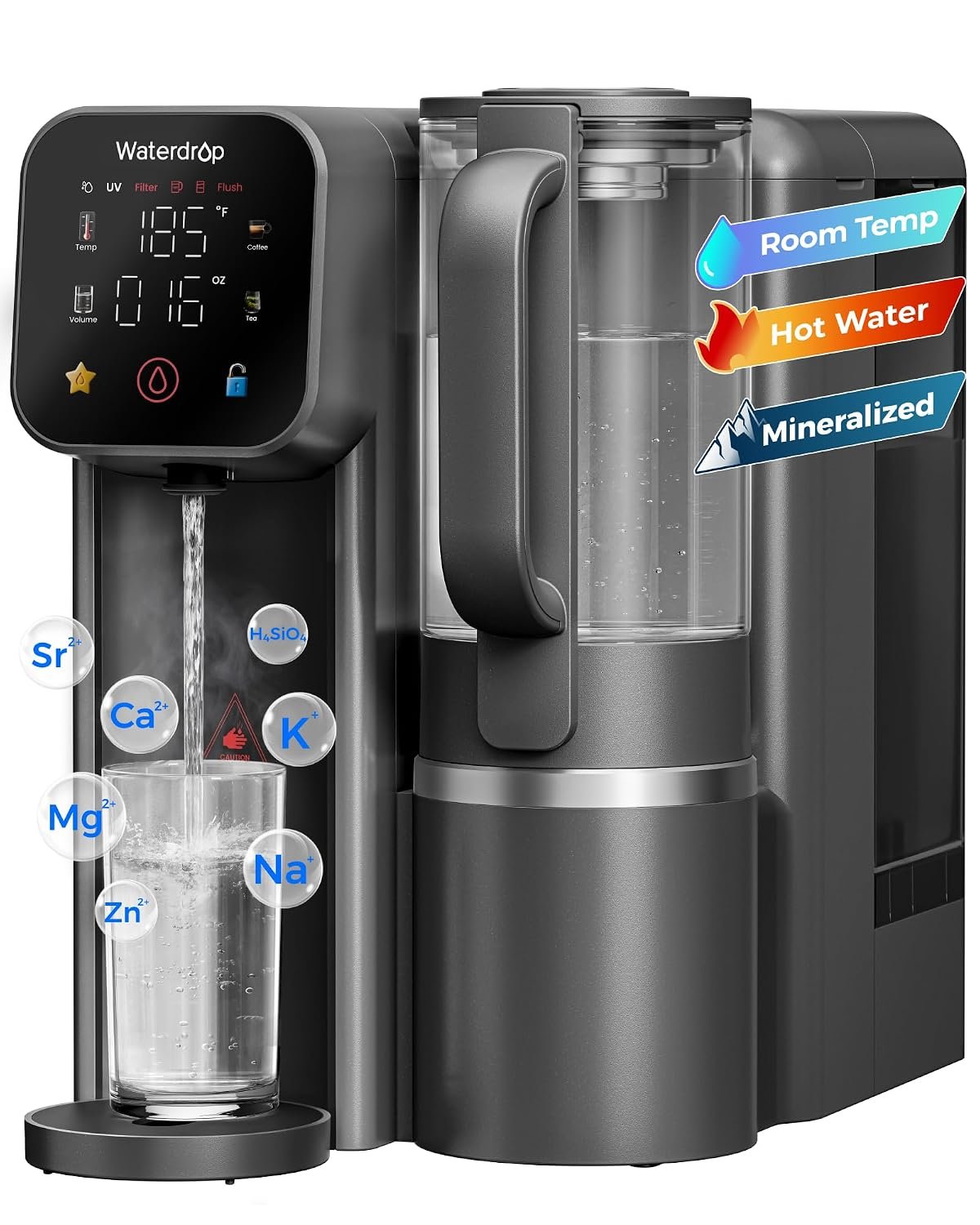 Waterdrop M6HG Instant Hot Countertop RO Water Filter, [ Mineral Added ]