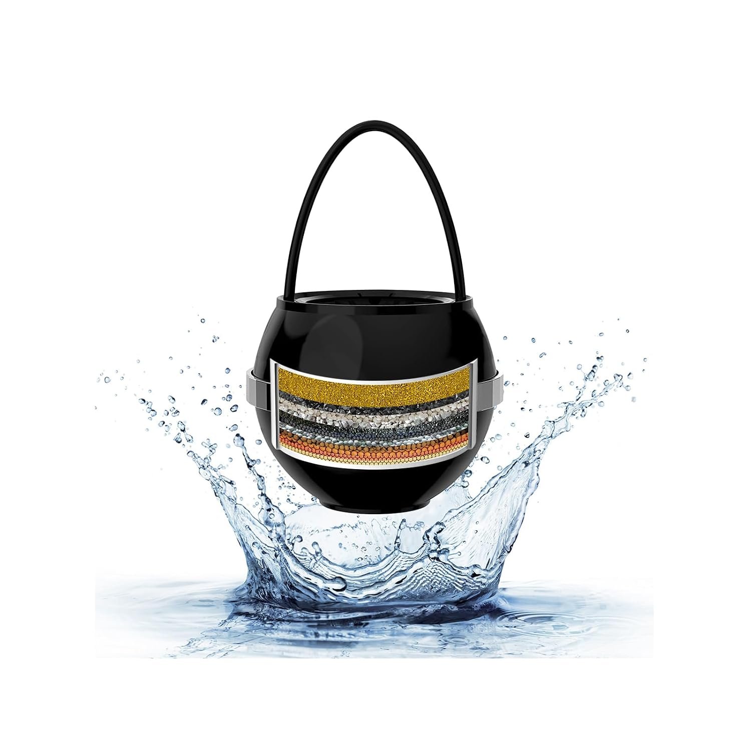 SHLLKTTRY Bath Water Filter for Tub Faucet with Overflow,Filtration,Remove Contaminants,Chlorine,Fluoride,Hard Water Softener,Enhances Health of Skin,Hair,Nails,Relieve Eczema,3,000 Gallons,Black
