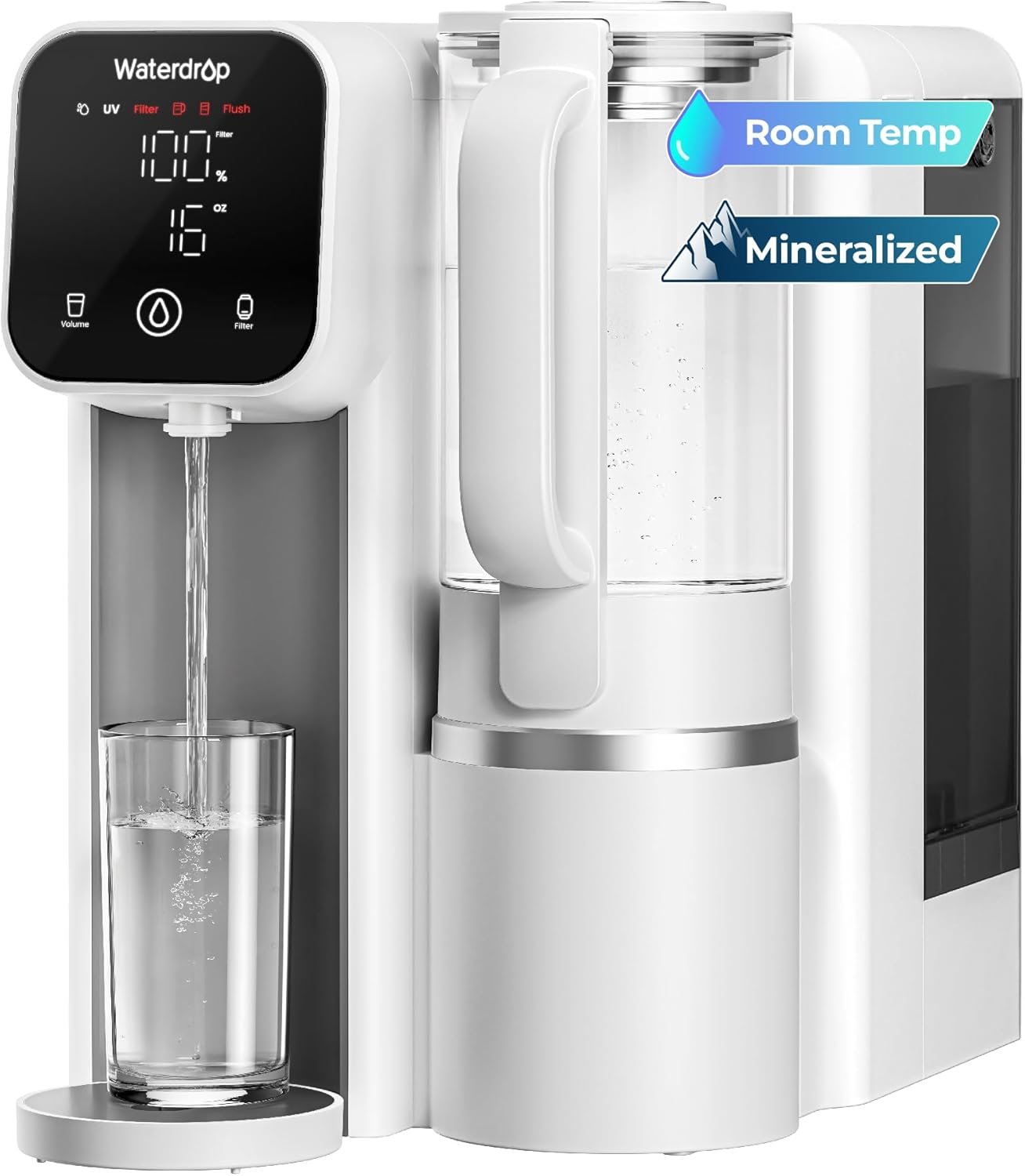 Waterdrop M6SL Mineral Reverse Osmosis Water Filter Countertop, Room-Temp