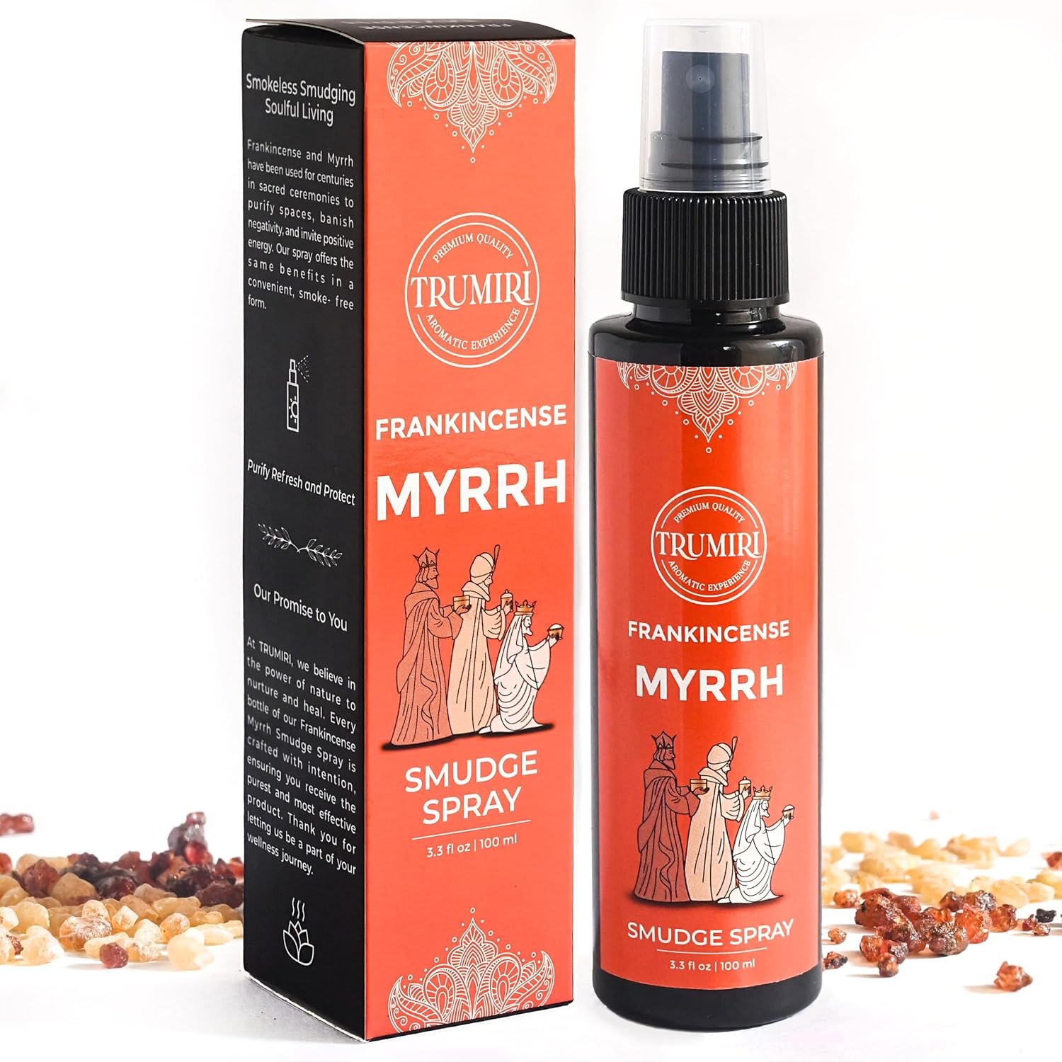 Frankincense and Myrrh Essential Oil Spray for Negative Energy Cleansing of Home – Non Toxic Natural Room Spray and Body Mist – Essential Oil Car Freshener