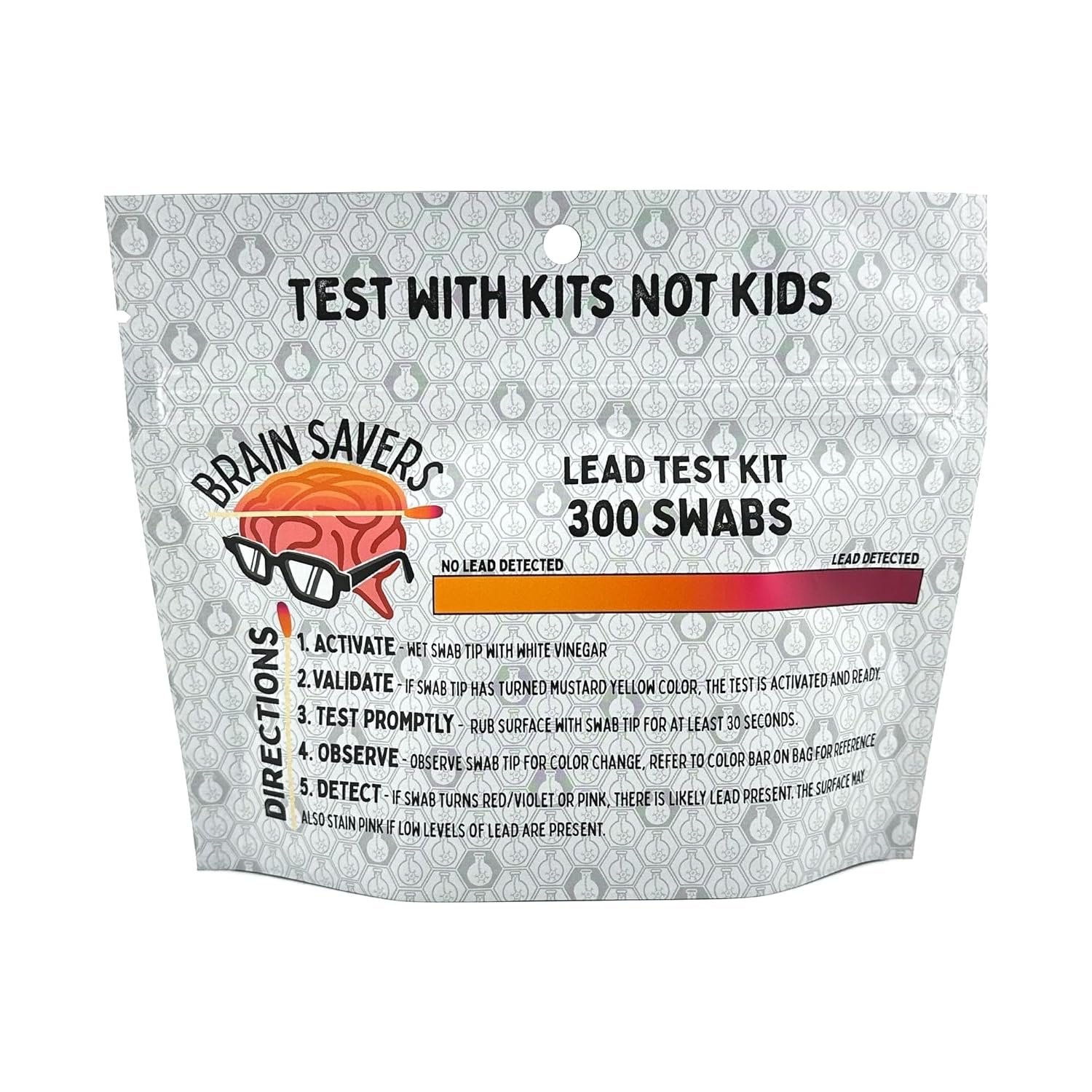 Lead Test Swabs 300 Count, Bulk Lead Paint Test Kit, Vinegar-Activated Color-Change Swabs, Test Walls, Trim, Sills and Painted Furniture