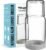 Wikapy Bedside Water Carafe and Glass Set With Silicone Coaster for Nightstand, Bedroom, 18 OZ Clear Mouthwash Dispenser for Bathroom