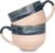 Bosmarlin Large Ceramic Coffee Mug Set of 2, Stoneware Latte Mug for Office and Home, 16 Oz, Dishwasher and Microwave Safe, (Prussian Blue, 2)