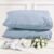 NEXHOME PRO 100% Organic Cotton Standard Pillowcase Set of 2, Envelope Closure Linen Feel Textured Natural, Soft and Durable, Premium Cooling Pillow Cases for Bed (20×26 inch, Blue)