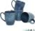 Bosmarlin Ceramic Coffee Mug Set of 4, 17 Oz, Coffee Cups with Big Handle, Microwave Safe, Unique Reactive Glaze (Deep Blue, 17 Oz)
