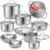Mueller 17-Piece Stainless Steel Pots and Pans Set, Tri-Ply Ultra-Clad Pro