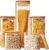 HomArtist Square Glass Jars with Bamboo Lids [Muti Size Set of 5], Glass Canisters with Airtight Lids, Glass Food Storage Containers for Pasta, Cereal, Flour, Sugar, Best for Kitchen & Pantry