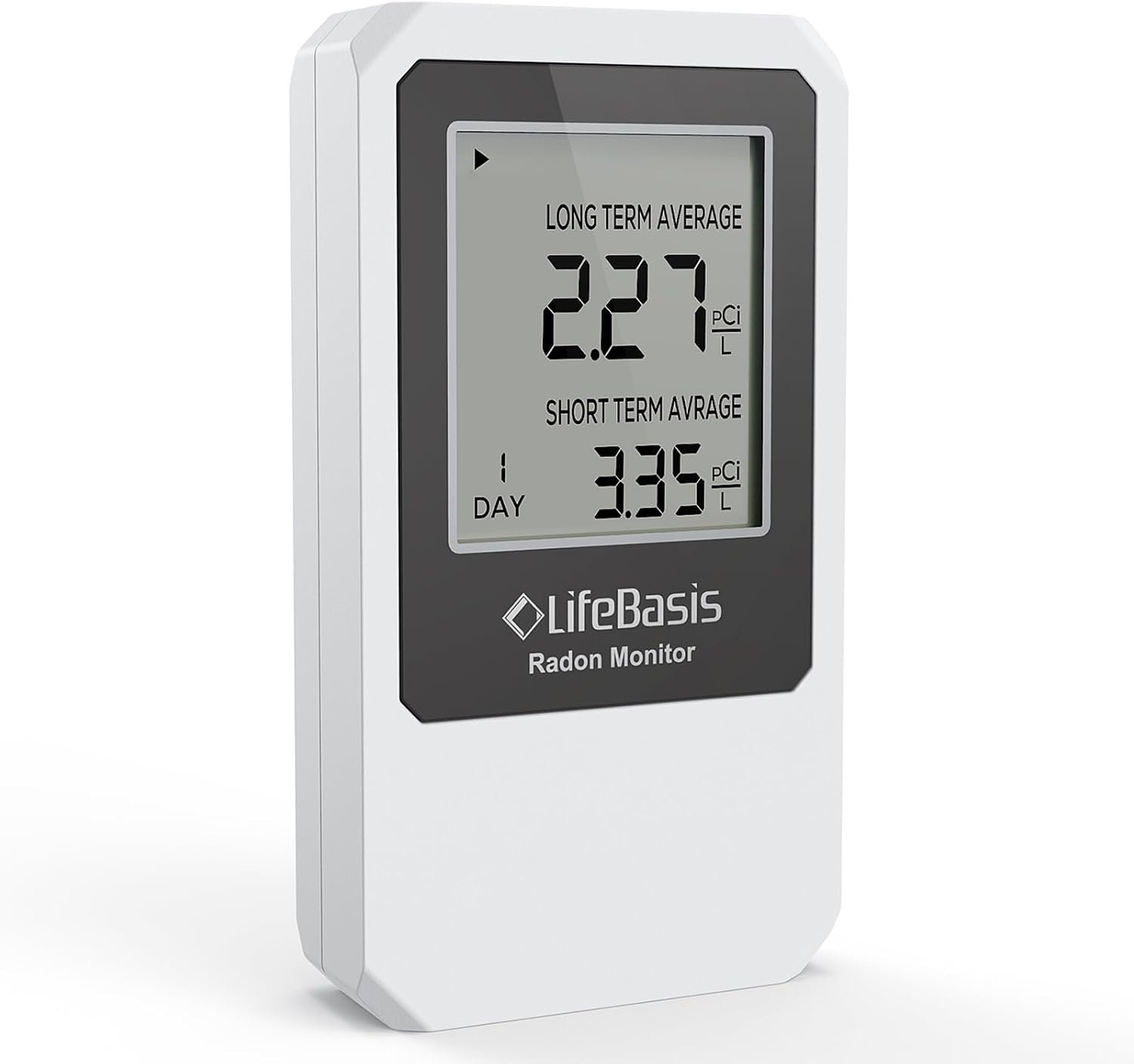 LifeBasis Radon Detector, Portable Radon Tester for Home, 0-500 pCi/L Range