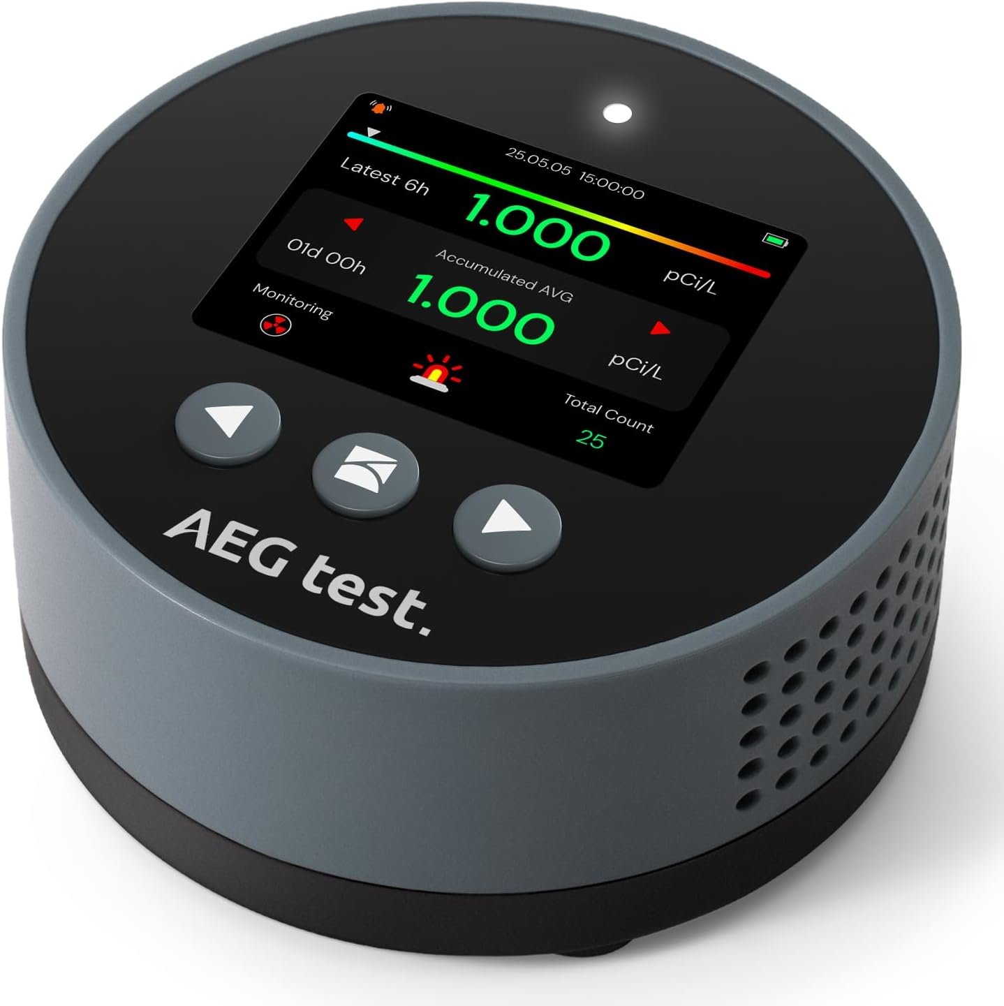 HOUND-1085 Radon Detector for Home, Basement & Nursery, Long-Term Continuous Radon Monitor for Family Lung Health, Rechargeable with 45-Day Battery Life, Audible/Visual Alarms, pCi/L or Bq/m³