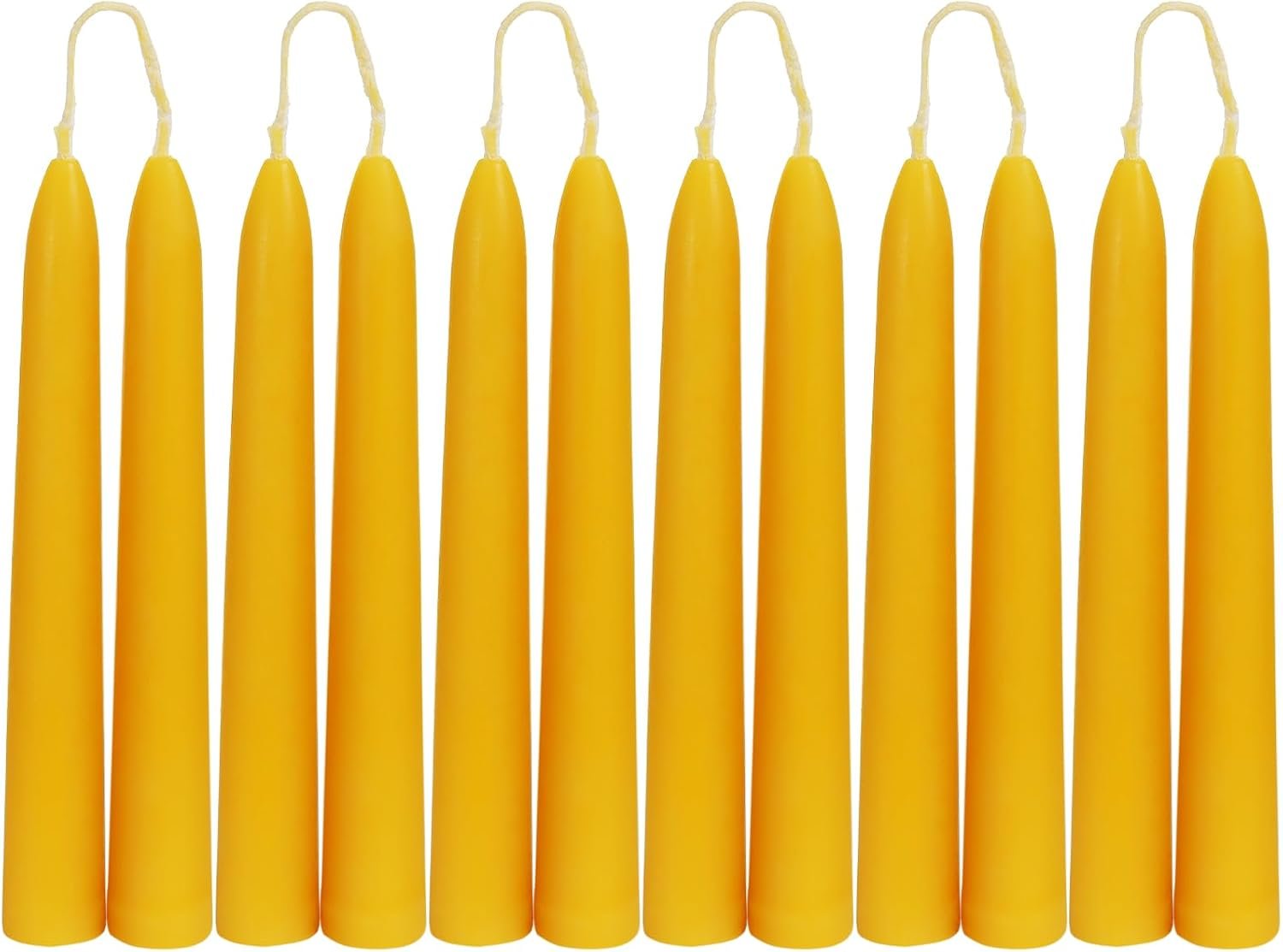 DEYBBY 6 inch Short Natural Beeswax Candles Set of 12, Smokeless Dripless Pure Organic Beeswax Taper Candles for Dinner Decoration Ritual Emergency