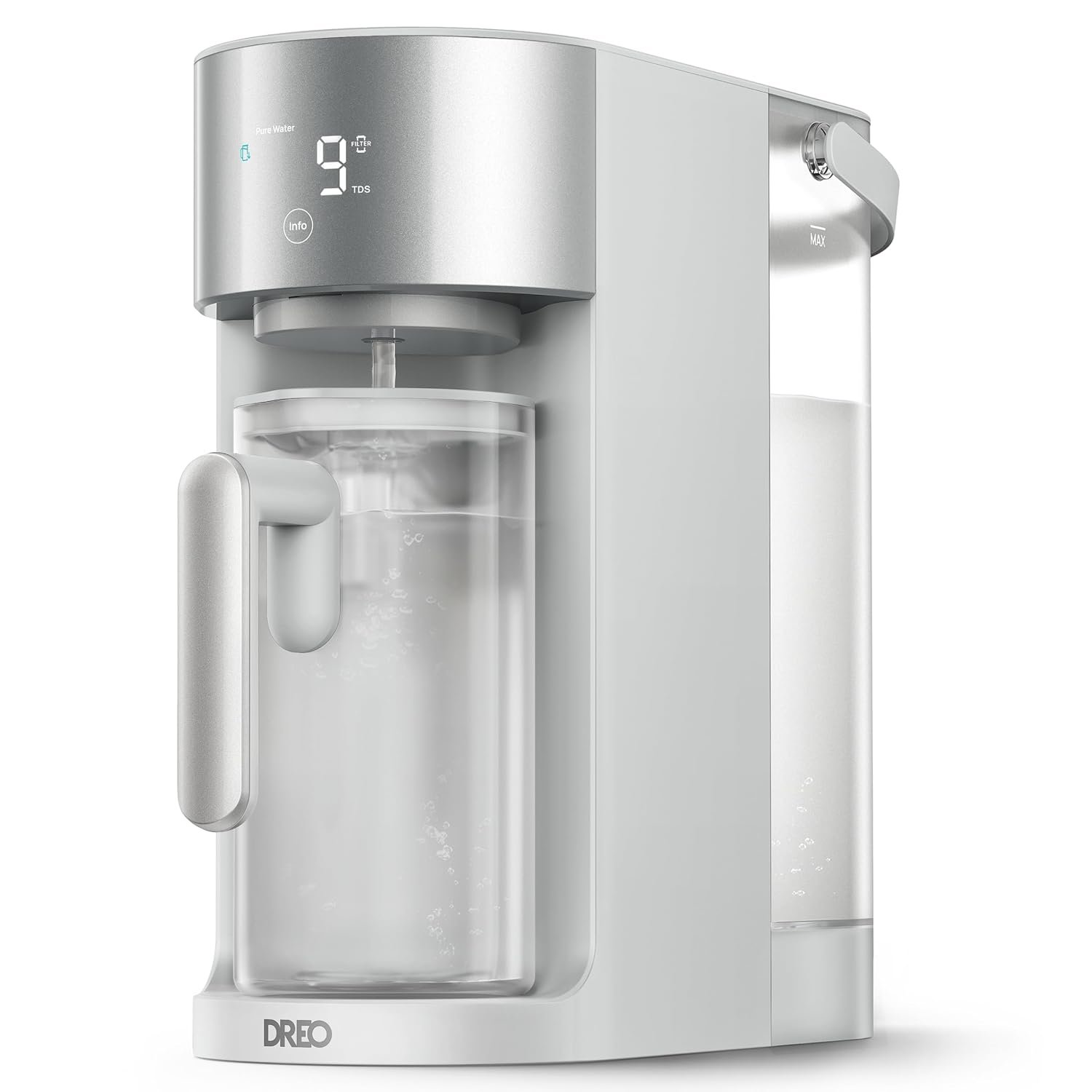DREO Reverse Osmosis Water Filter Countertop, RO Filtration System, 3:1 Pure to Drain, TDS & Filter Life & Autofill Pitcher, Installation-Free, Self-Cleaning Water Purifier, RO Water Filter 112 3L