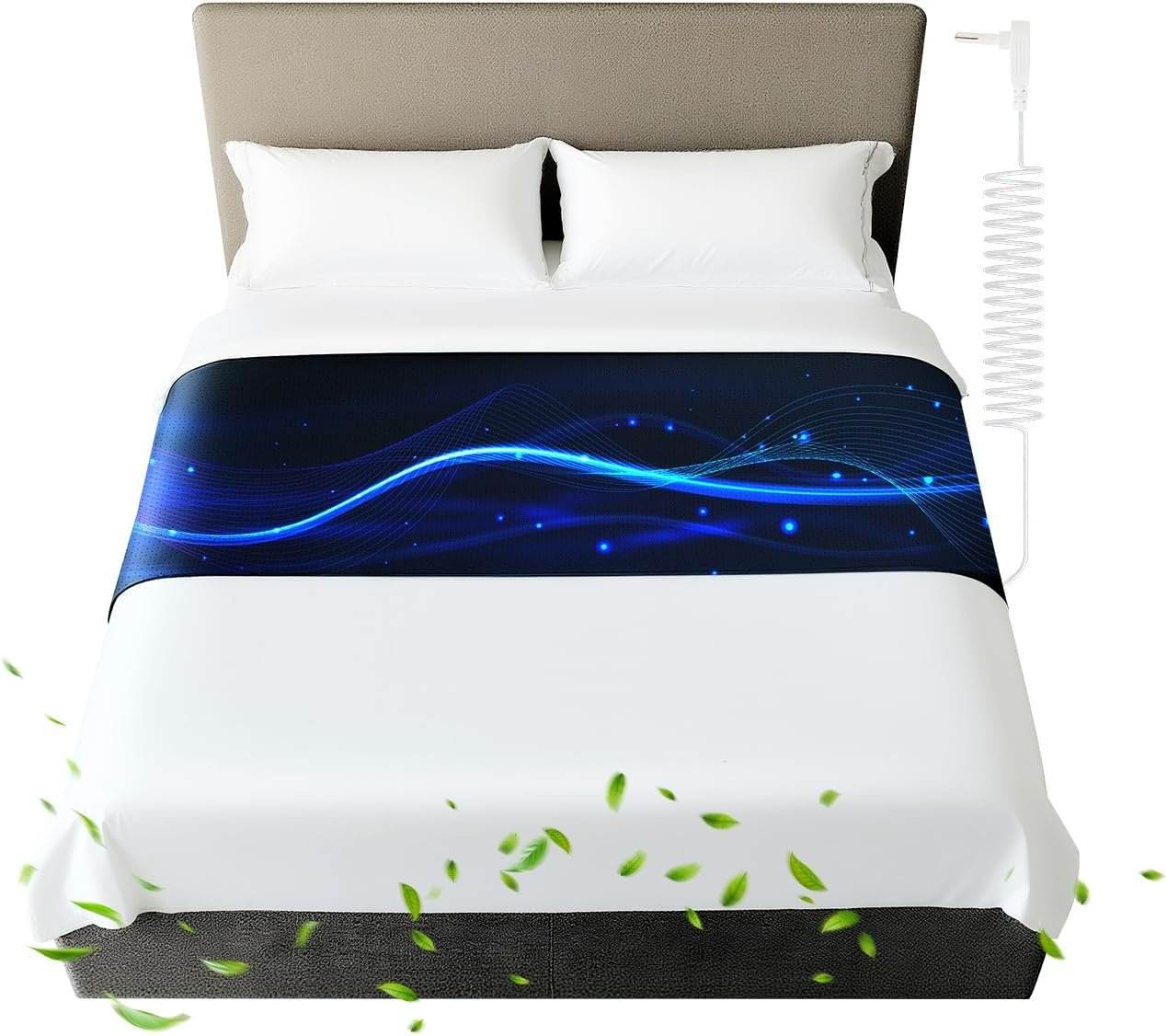 Grounding Mat for Bed Twin Size 27″×39″, Anti-Slip PU Leather Grounding Mattress Cover, Conductive Bed Grounding Pad for Sleep Wellness & Daily Comfort