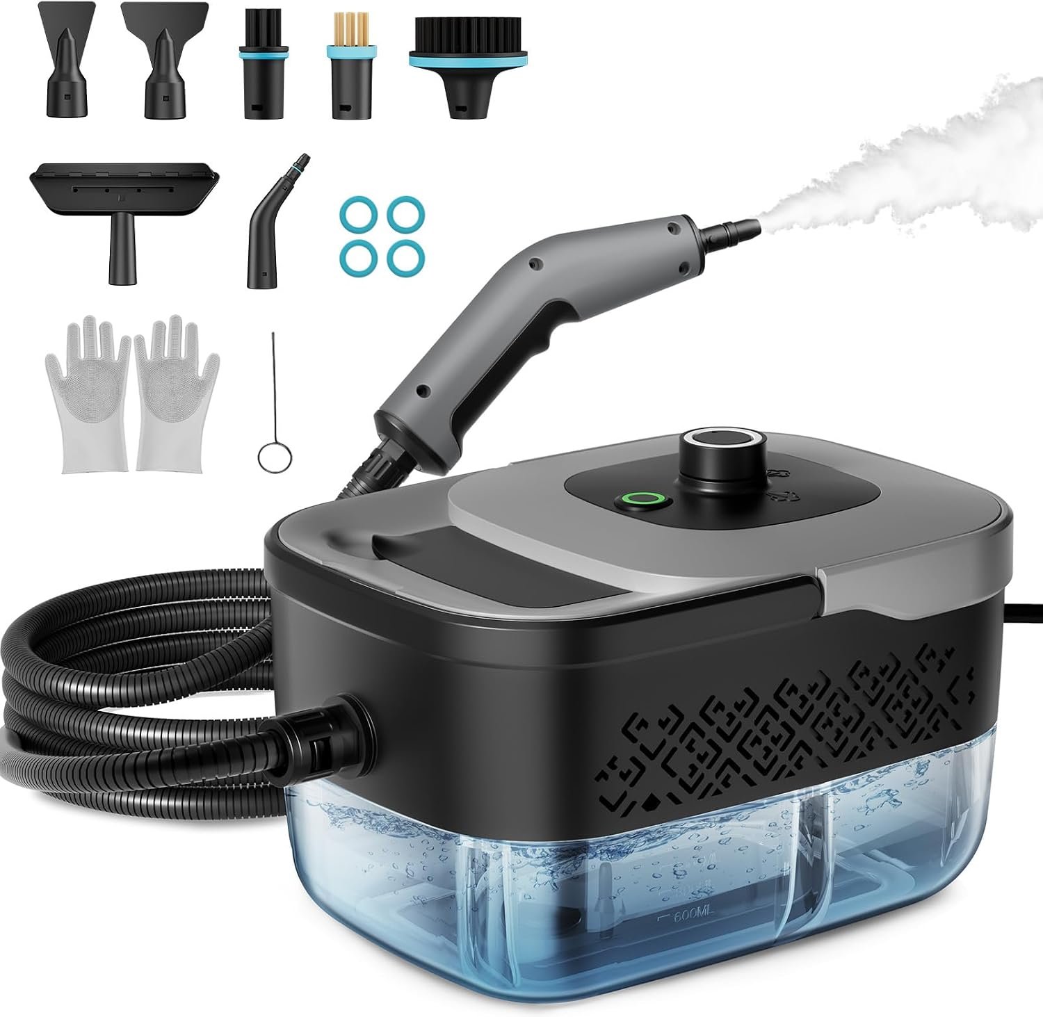 Steam Cleaner, Portable Steam Cleaner for Home with 1800W High Pressure, 15s Heat-Up,1600ML Large Tank, Handheld Steam Cleaner for Cleaning Upholstery, Tile, Car, Bathroom, Grout, Floor