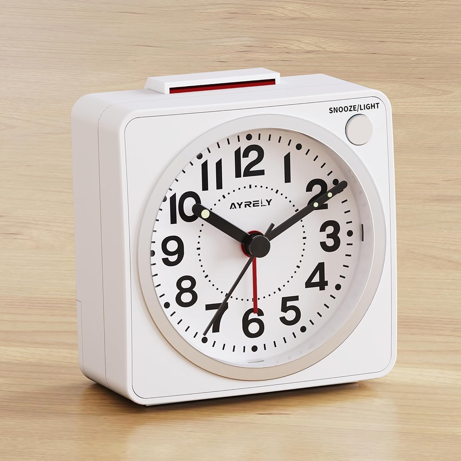 AYRELY® 2.6″ × 1.4″ Ultra Small Battery Operated Analog Travel Alarm Clock