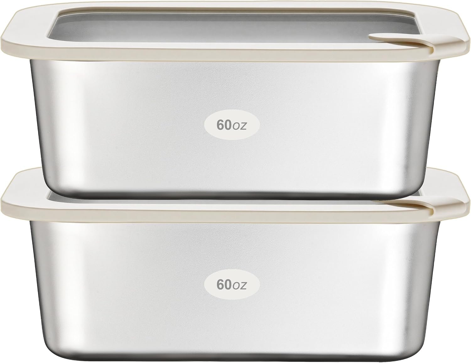 Urban Green Stainless Steel Food Containers with Glass Lid, Large Airtight Leakproof Stainless Steel Storage Containers in set of 2, Rectangle Shape, Microwave Safe, 100% Plastic Free
