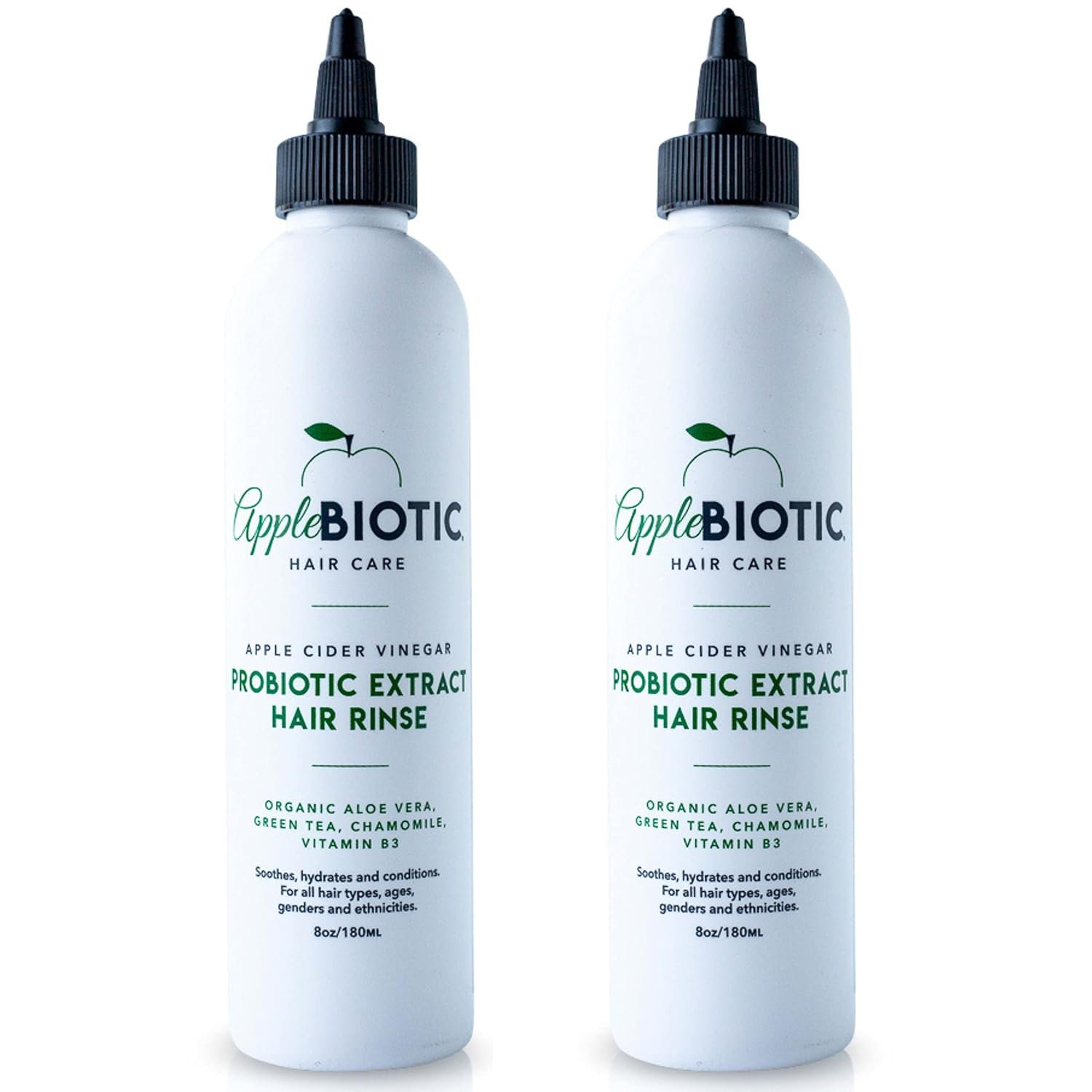Apple Cider Vinegar Hair Rinse 2PK – Scalp Cleanser & Scalp Buildup Remover, Organic Aloe Vera, Probiotic Extract, Green Tea, Sulfate Free, Color Safe – Removes Product Buildup, Boosts Softness, Shine