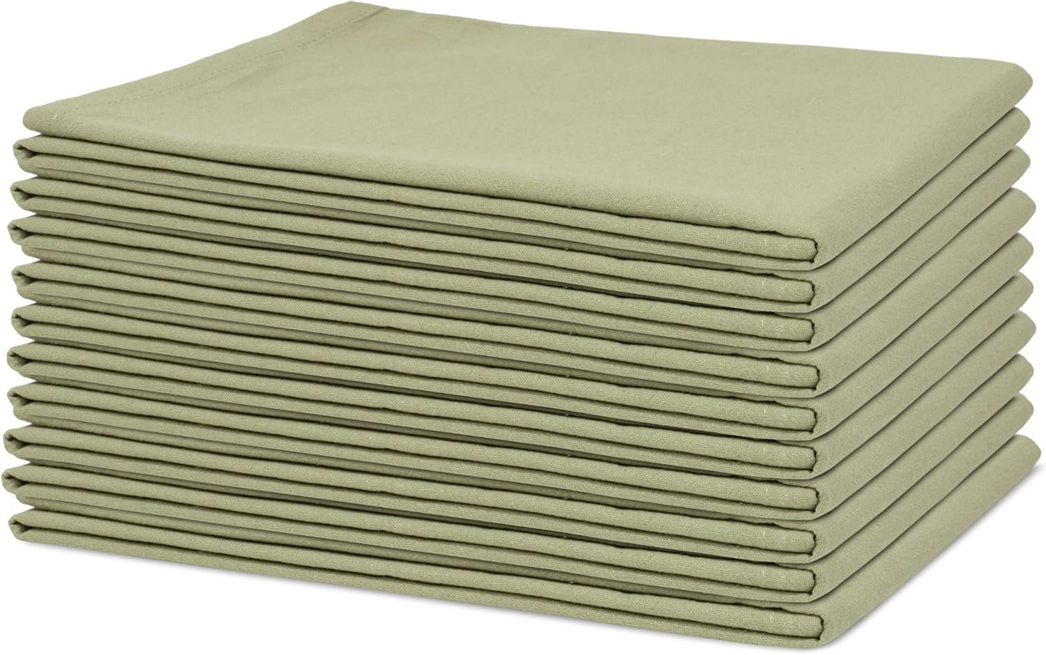 Organic Cotton Sage Flour Sack Kitchen Towels – 10 Pack, 27″x27″, Highly Absorbent, Lint-Free Flour Sack Tea Towels for Baking, Kitchen and Dish Drying – 100% Cotton Sage Dish Rags (10 Pack)