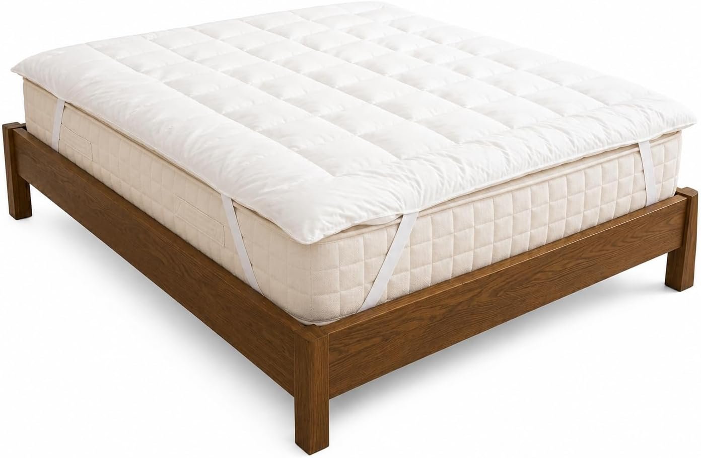 Handmade Organic Merino Wool Mattress Topper 1250 GSM –100% Natural Wool Filled Bed Pad with Organic Cotton Cover – Breathable, Temperature Regulating, Hand-Stitched Protector – Cream Color Twin XL