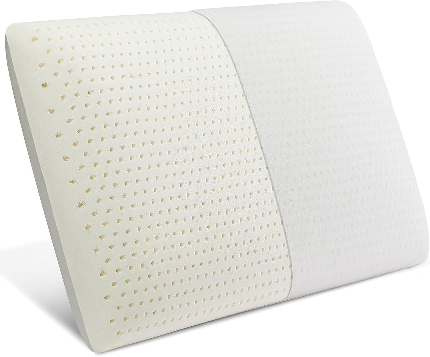Talalay 100% Natural Premium Latex Pillow,Bed Pillow for Sleeping with Removable Cotton Cover, Helps Relieve Pressure, Breathable, Pressure Relief, Durable (Queen (Mid Loft))