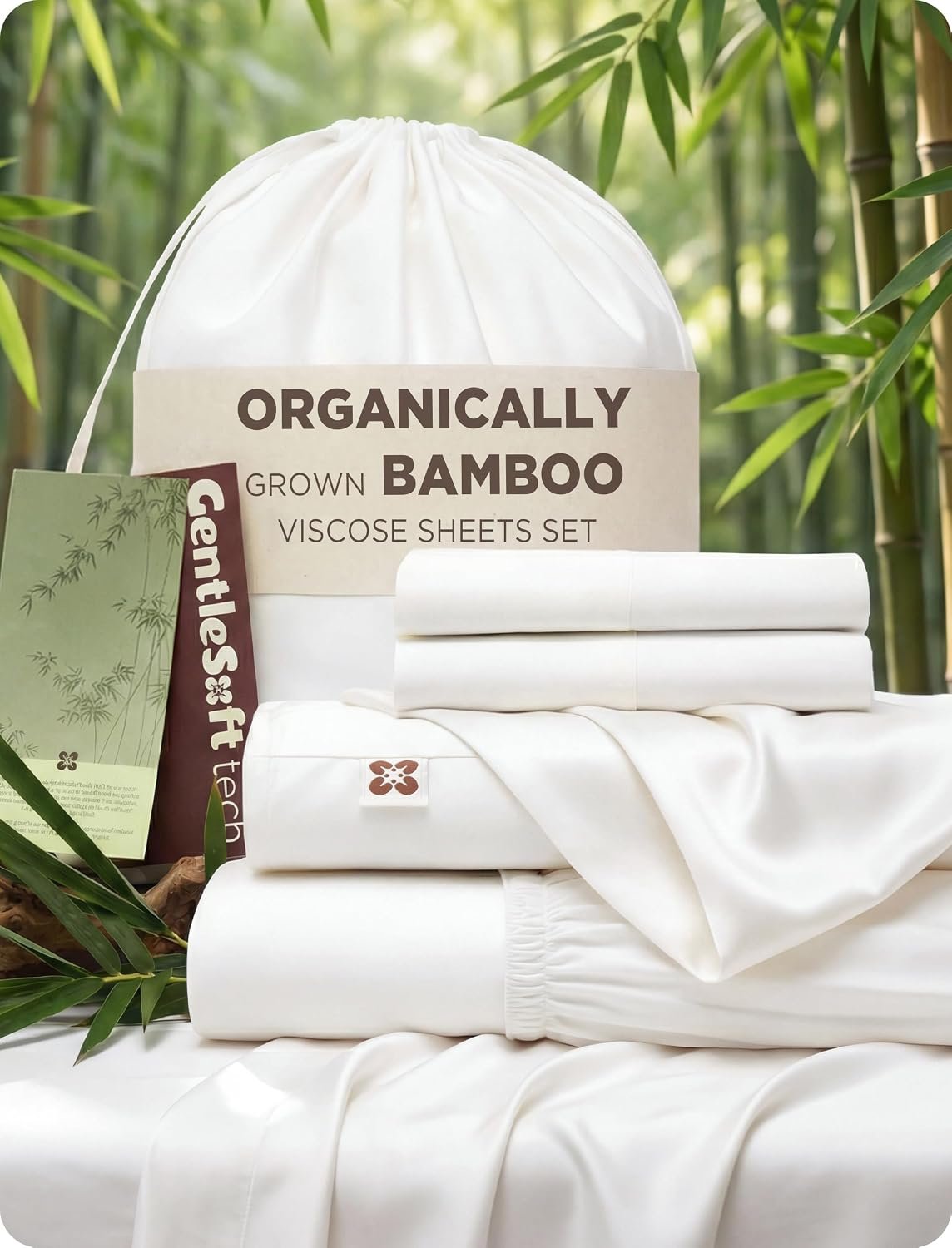 Bedsure PureWoven 100% Viscose Derived from Bamboo, King Size Sheets Set