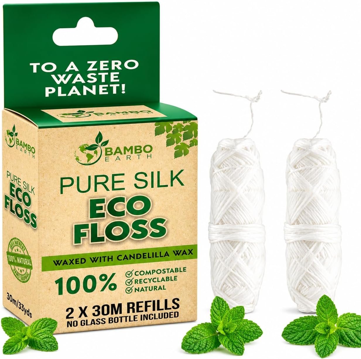 Silk Floss – Natural Floss Refill (100% Organic) – Refillable Flosser