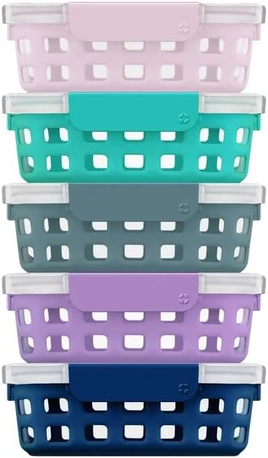 Durable Glass Food Storage Meal Prep Container Set, 10-Piece, Pastels, ZQ-125