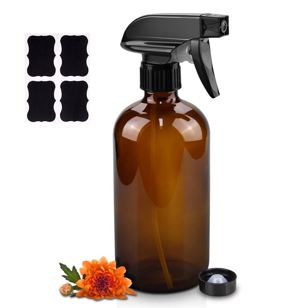 Glass Spray Bottles for Cleaning – 16 oz Refillable Spray Bottles for Hair