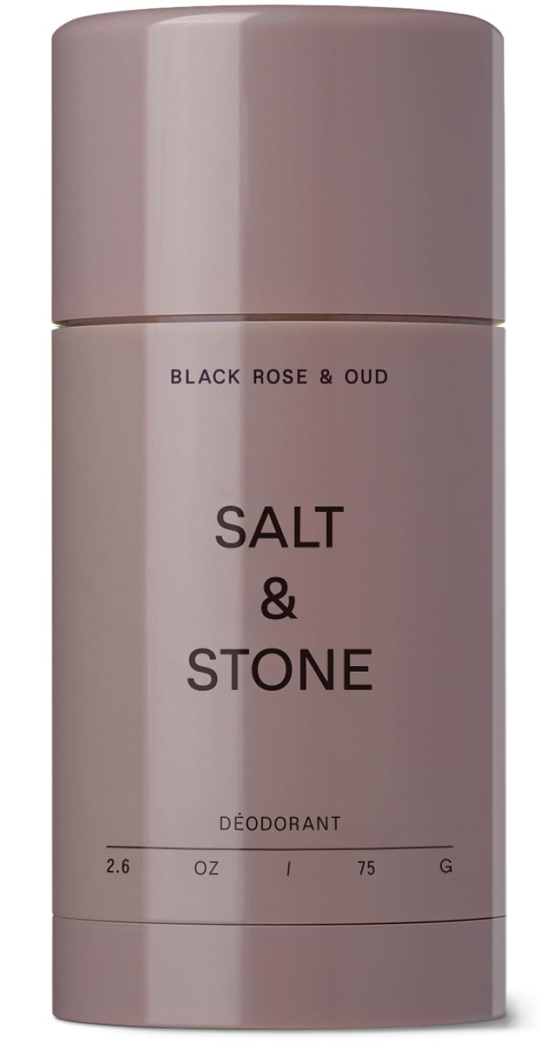 Salt & Stone Aluminum-Free Deodorant, Women & Men Black Rose & Oud 2.6 oz