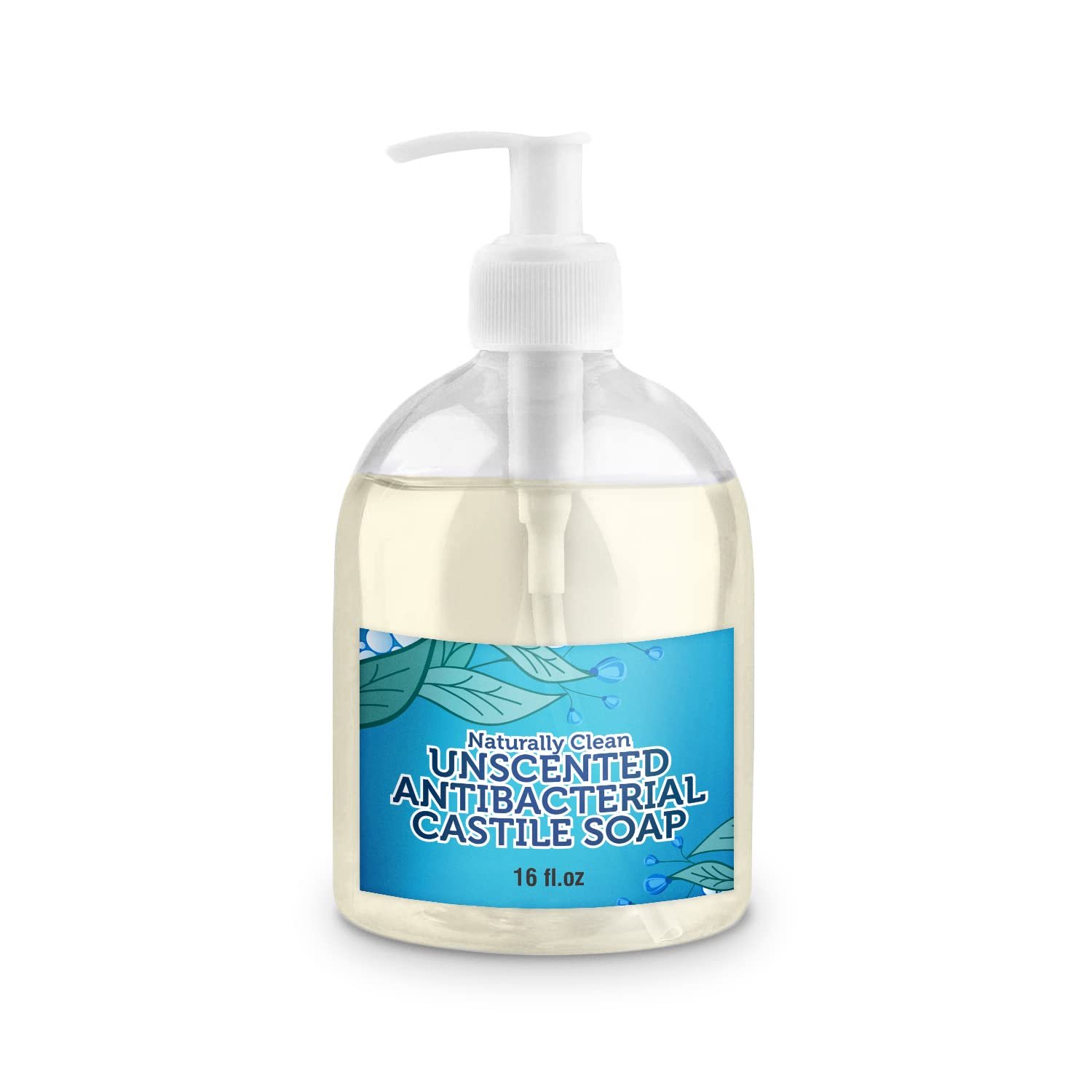 Antibacterial Unscented Pure Castile Liquid Soap 16 oz