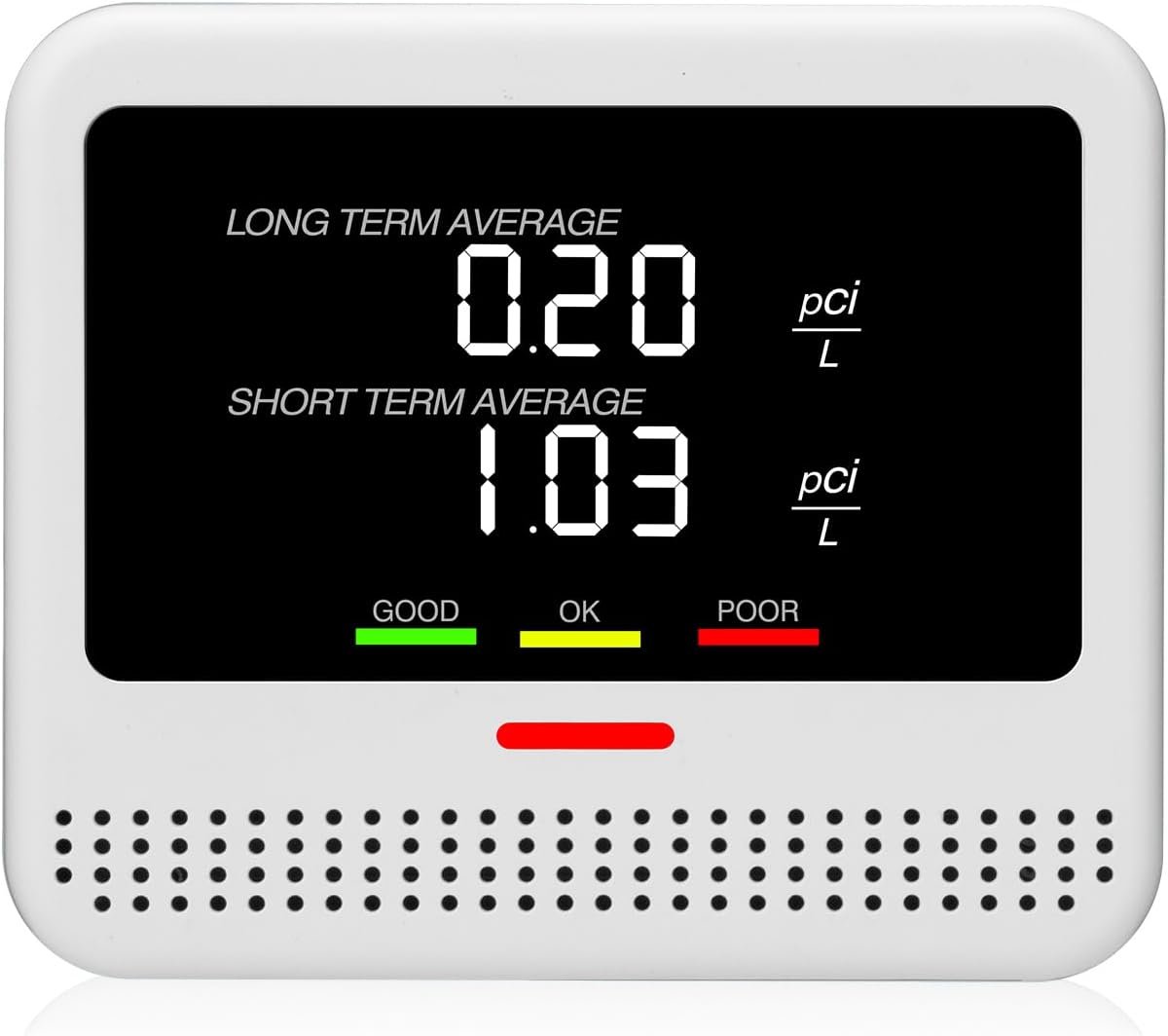 Digital Radon Detector – User-Friendly Desktop Device with HD LCD Display, 2-3 Years of Battery Life on 6-Hour Charge, 10-Year Sensor Lifespan, Perfect for Accurate Home and Office pCi/L Reading