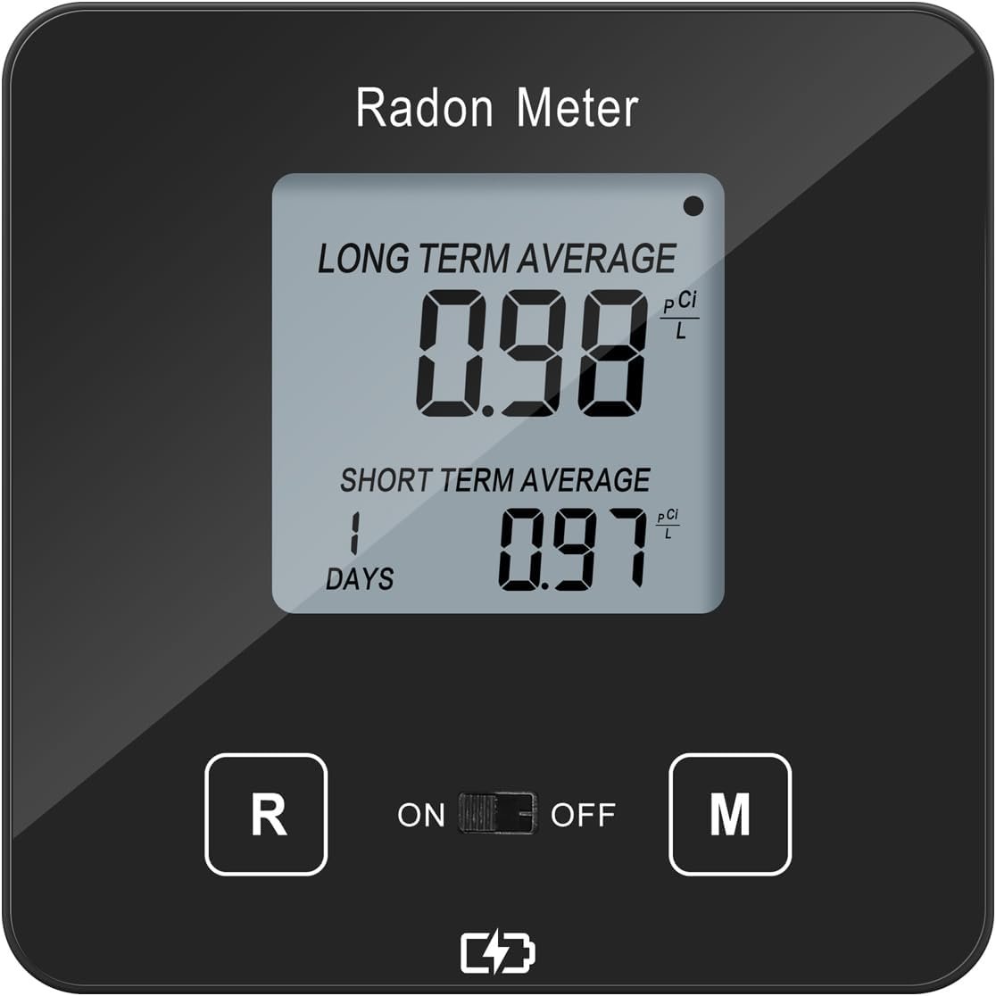 HRDM-03B Home Radon Detector, Portable Radon Meter, Elifecity Long and Short Term Home Radon Monitor, Battery-Powered, Easy-to-Use, Ensure Your Home’s Safety, Black