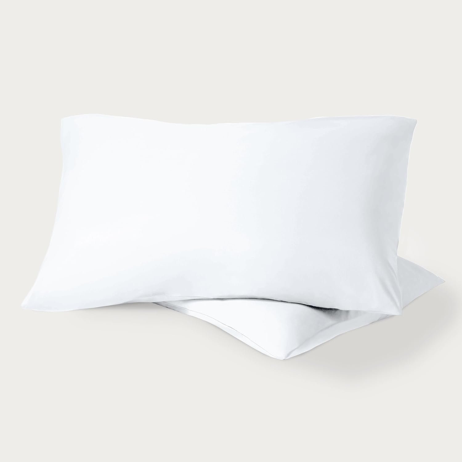 Bare Home 100% Organic Cotton Standard/Queen Pillowcase Set – Crisp Percale Weave – White Pillowcases 2 Pack – Lightweight & Breathable (Standard Pillowcase Set of 2, White)