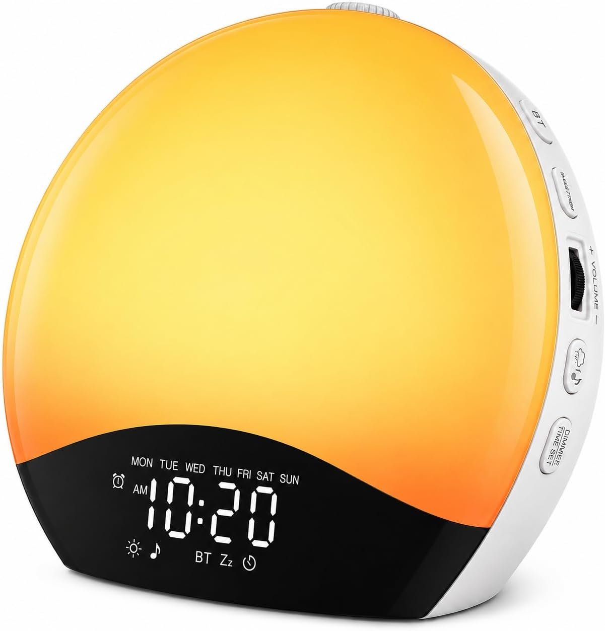 JALL Sunrise Alarm Clock for Bedrooms with White Noise Sound Machine, Wake Up Light Alarm Clocks for Heavy Sleepers, Dual Alarms, Nightlight, Sleep Timer, Bluetooth Speaker