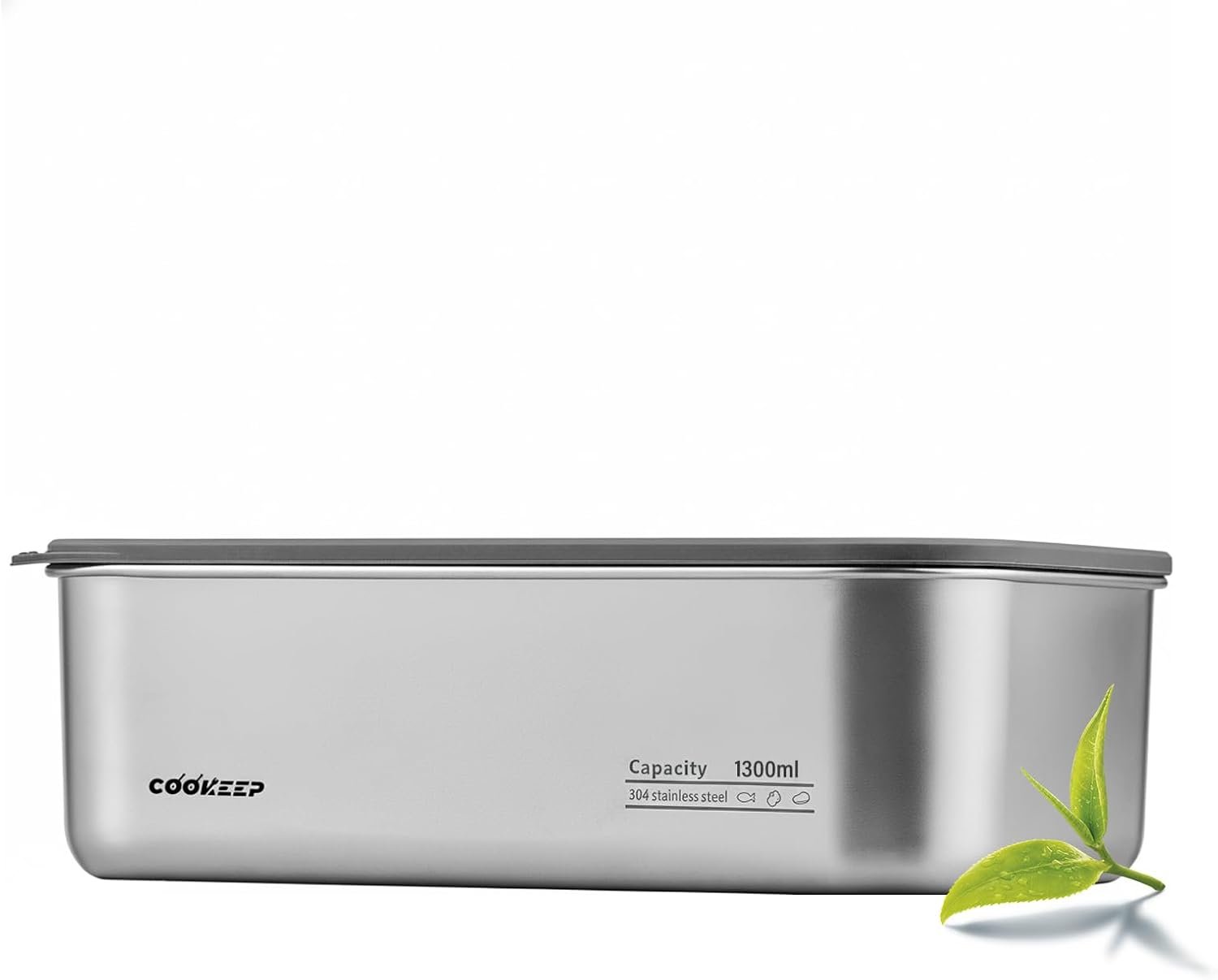 44 fl oz/1300ml Stainless Steel Food Containers,Stainless Steel Containers with Lids,Snack Containers,Lunch Box,Easy Clean,Airtight&Leakproof for Kitchen Storage,Dishwasher Safe,BPA-Free