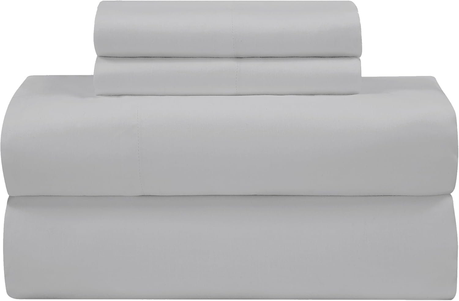 ROYALE LINENS Bamboo Viscose Queen Sheet Set – Cooling Bed Sheet Set – 1 Fitted, 1 Flat & 2 Pillowcase – Fits Up to 16″ – Organic Viscose Derived from Bamboo – Bedding Sheet Set (Queen, Nimbus Cloud)