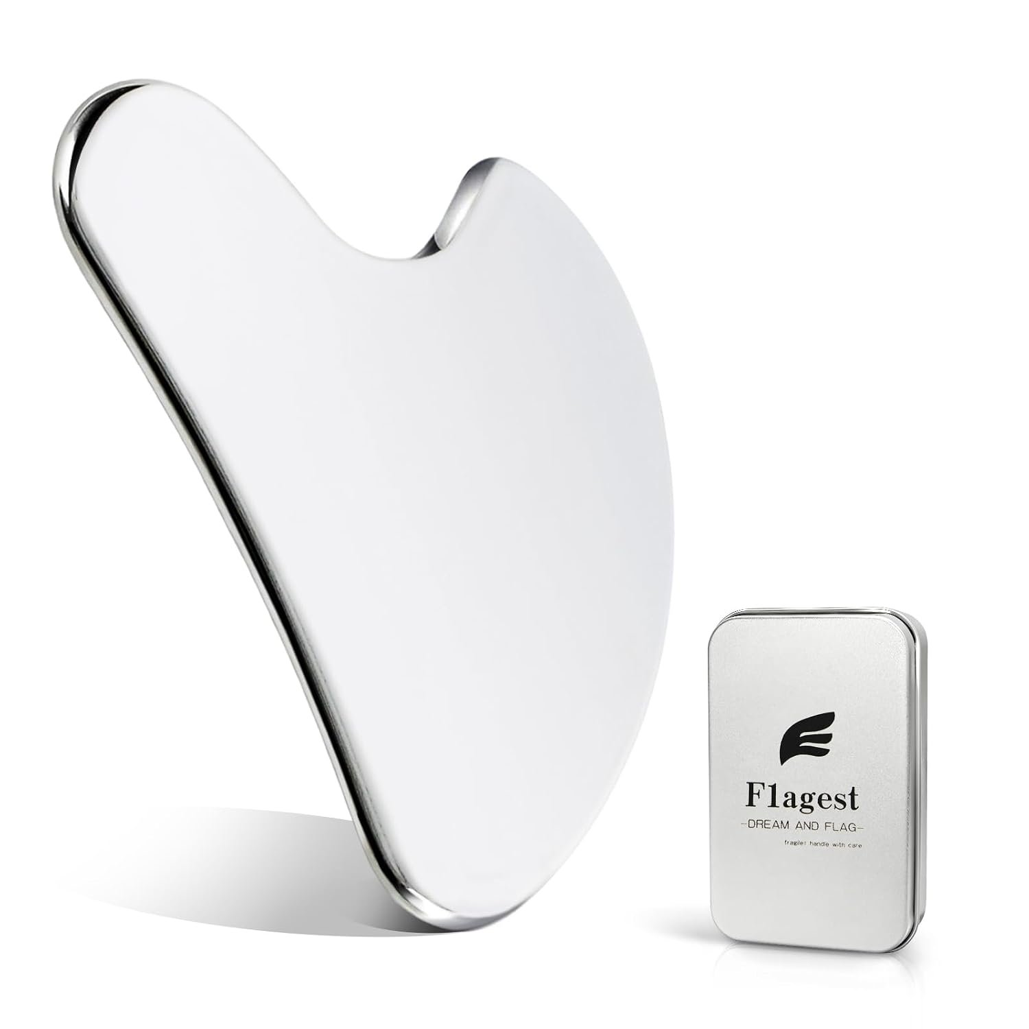 Flagest Stainless Steel Gua Sha Facial Tools, Metal Guasha Tool for Face