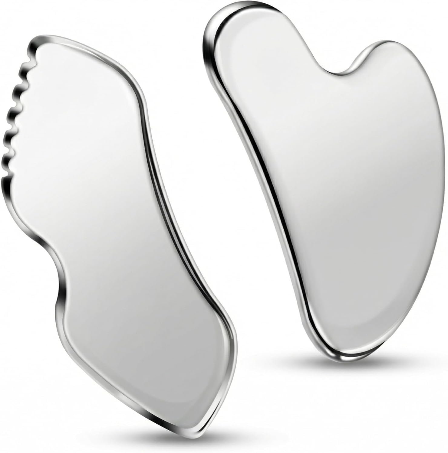 Stainless Steel Gua Sha Facial Tools,Metal Gua Sha,Guasha Tool for Face,2Pc