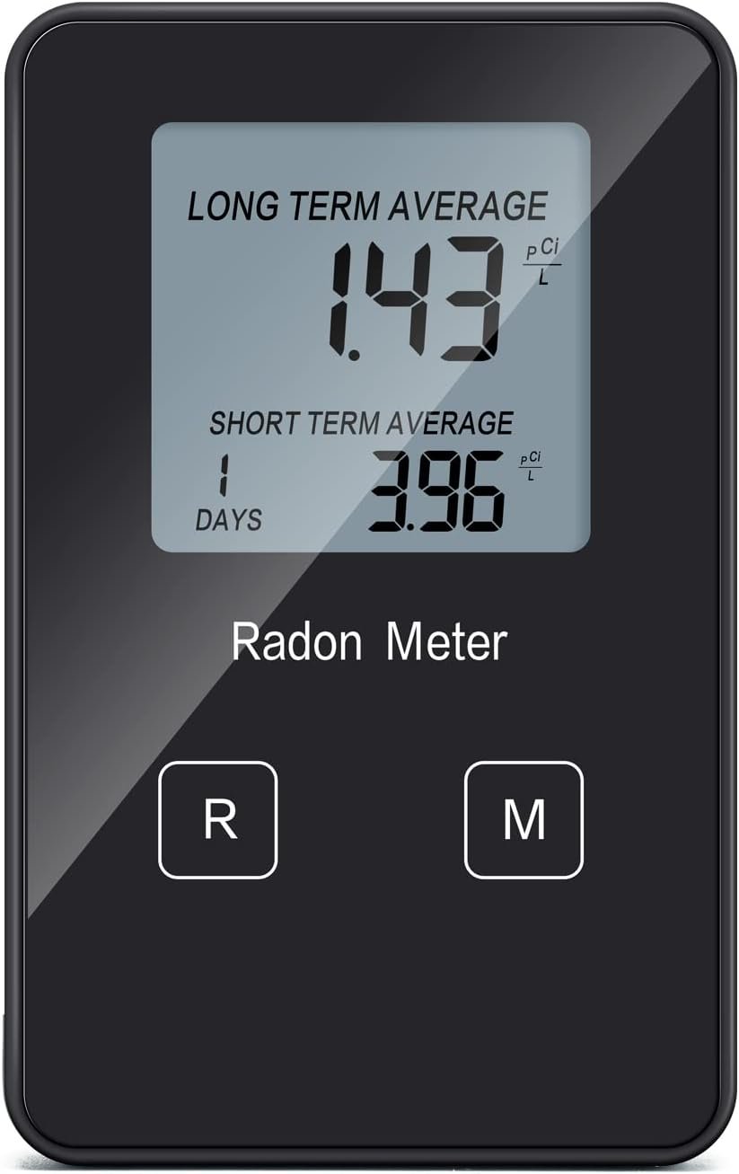 Home Radon Detector, Portable Radon Tester, Long and Short Term Monitor, Powered by Rechargeable Battery, Monitor Your Home Radon Level, Prevent Radon Exceed