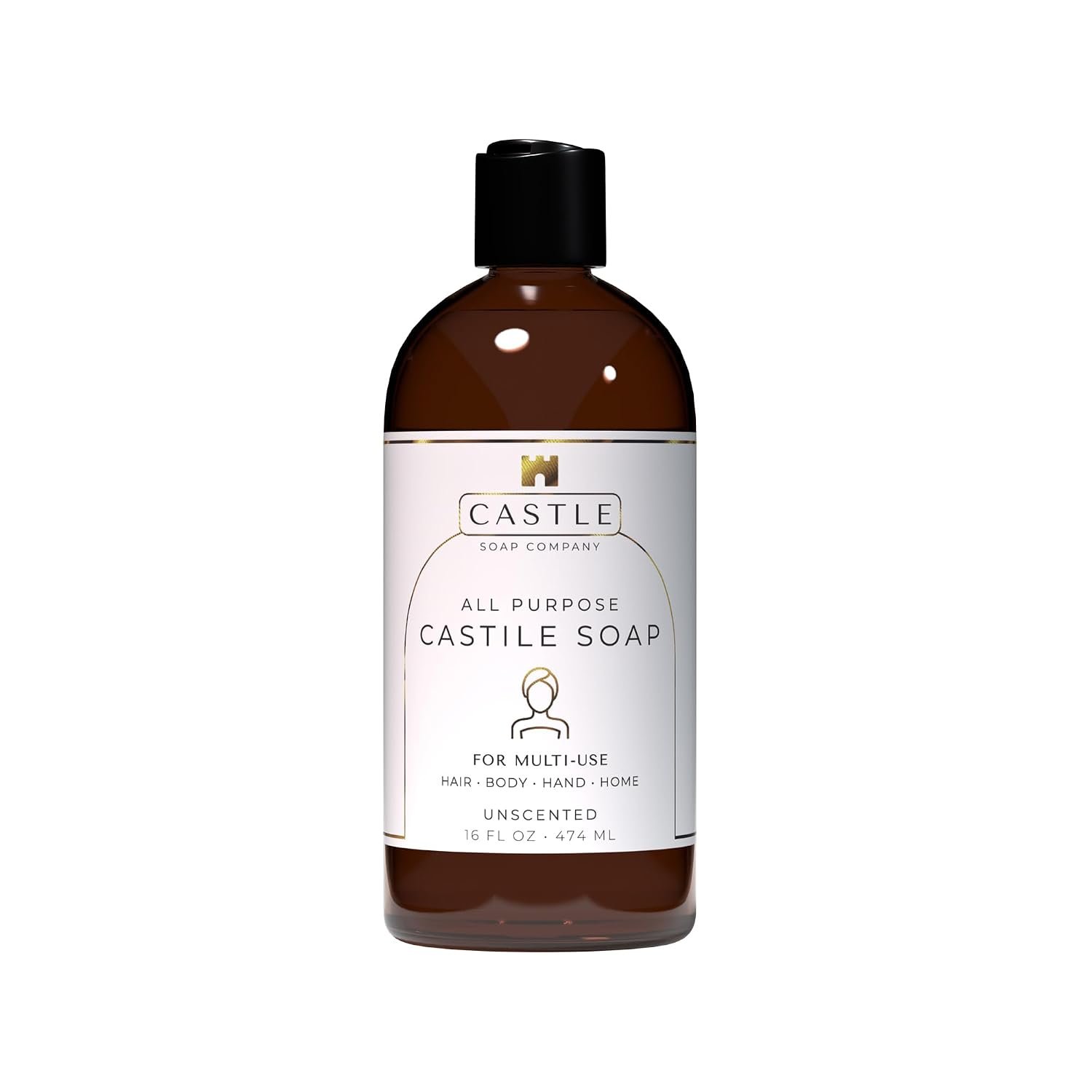 Castile Soap Liquid Unscented 16 Oz – All Purpose Liquid Castile Soap Unscented Gentle Cleanser For Hair Body Wash Hand Wash Home Nourishing Formula Gentle on Skin For All Ages Daily Care