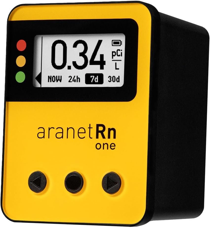 Radon One Home Radon Detector, Results Every 10 Minutes (Yellow)